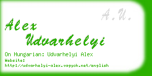 alex udvarhelyi business card